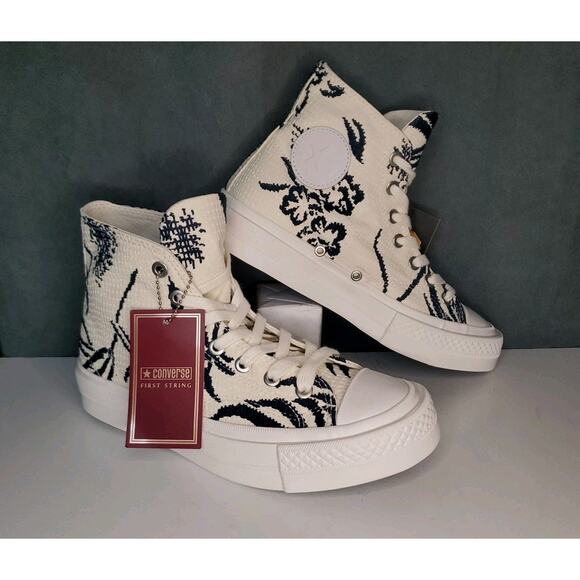 RARE Converse First String Chuck Taylor All Star Woven Floral Vibram Womens 8 - Picture 1 of 16